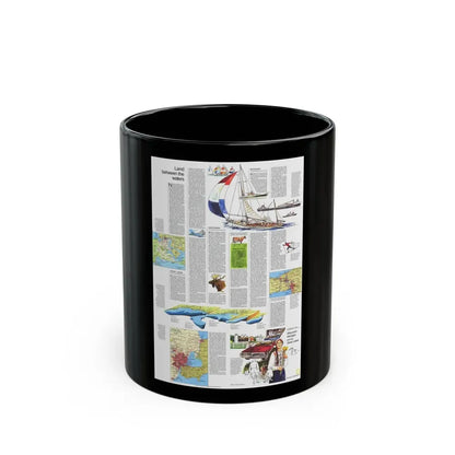 USA - Wisconsin, Michigan ,Great Lakes 2 (1973) (Map) Black Coffee Mug 11oz - Go Mug Yourself