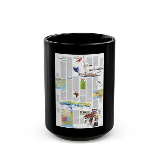 USA - Wisconsin, Michigan ,Great Lakes 2 (1973) (Map) Black Coffee Mug-15oz-Go Mug Yourself