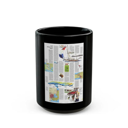 USA - Wisconsin, Michigan ,Great Lakes 2 (1973) (Map) Black Coffee Mug 15oz - Go Mug Yourself