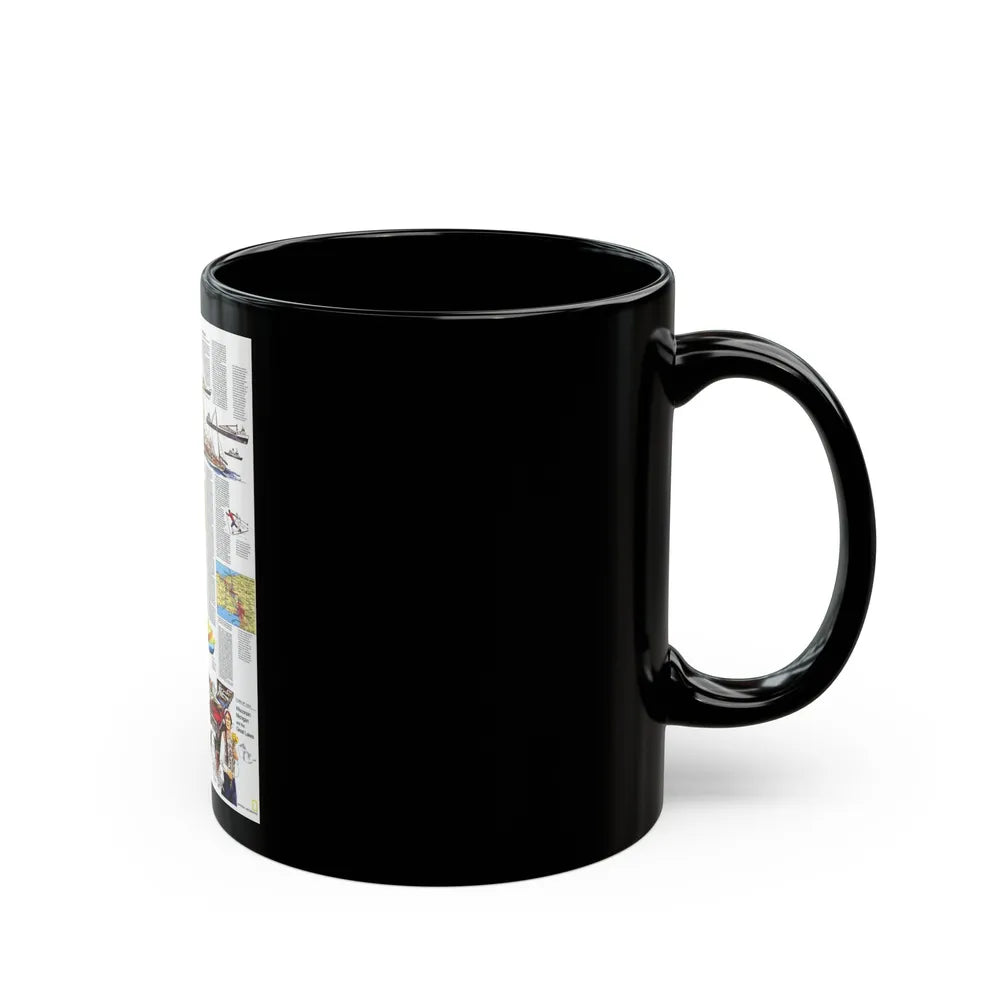 USA - Wisconsin, Michigan ,Great Lakes 2 (1973) (Map) Black Coffee Mug-Go Mug Yourself