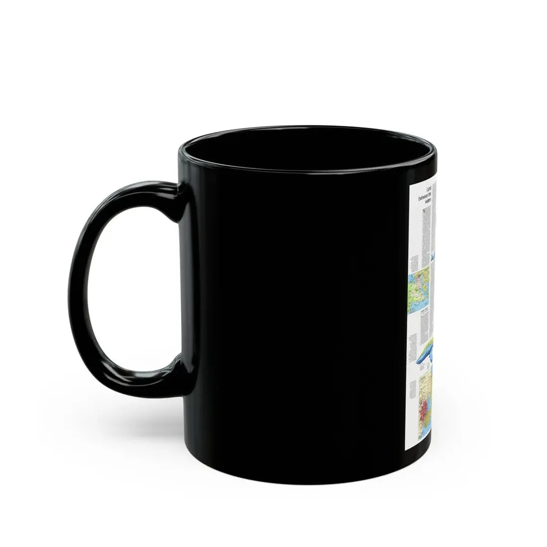 USA - Wisconsin, Michigan ,Great Lakes 2 (1973) (Map) Black Coffee Mug - Go Mug Yourself