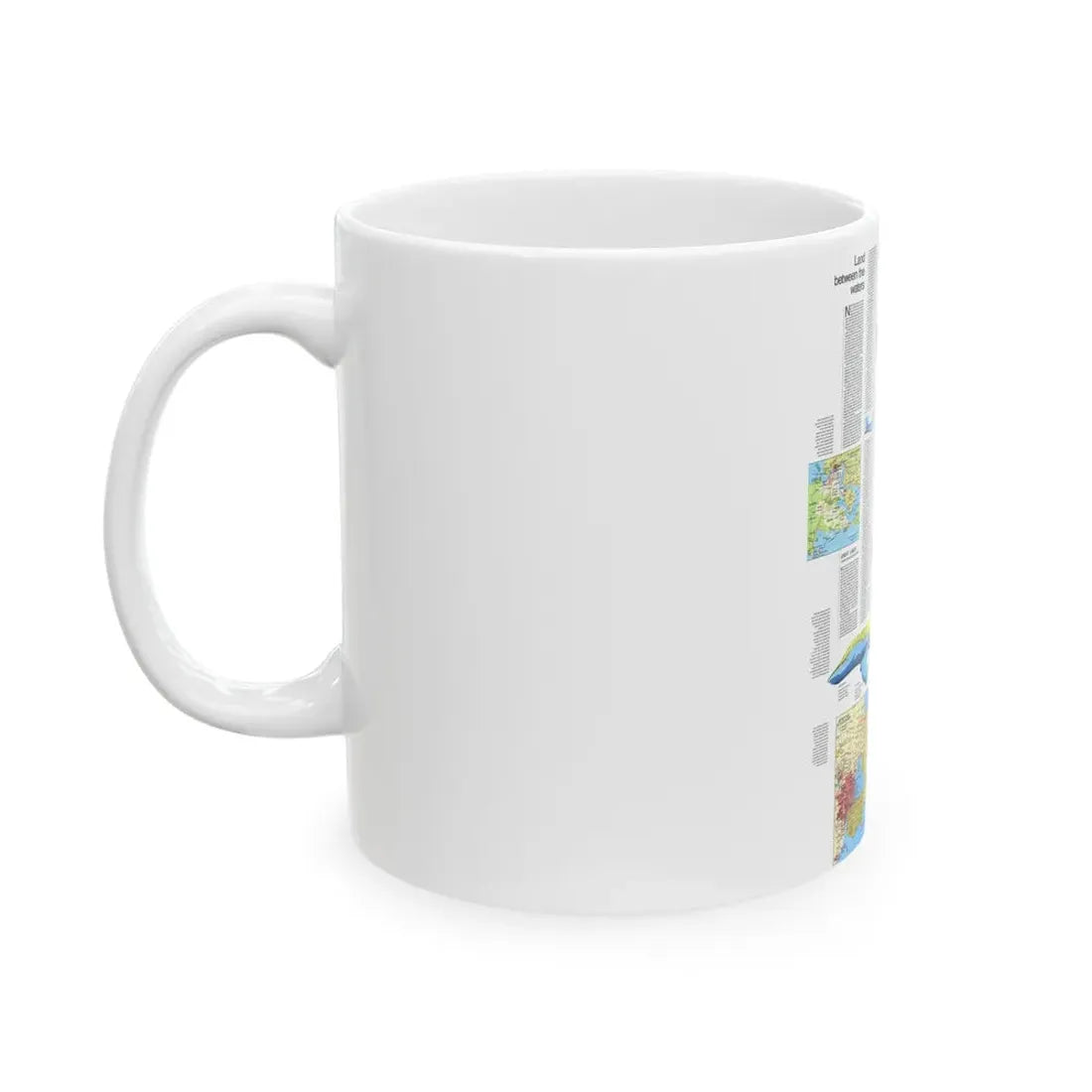 USA - Wisconsin, Michigan ,Great Lakes 2 (1973) (Map) White Coffee Mug - Go Mug Yourself