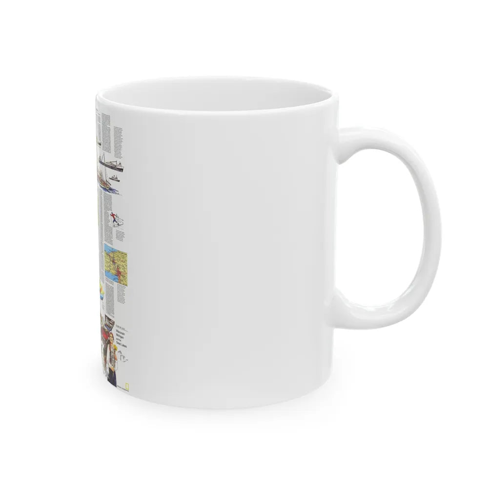 USA - Wisconsin, Michigan ,Great Lakes 2 (1973) (Map) White Coffee Mug-Go Mug Yourself