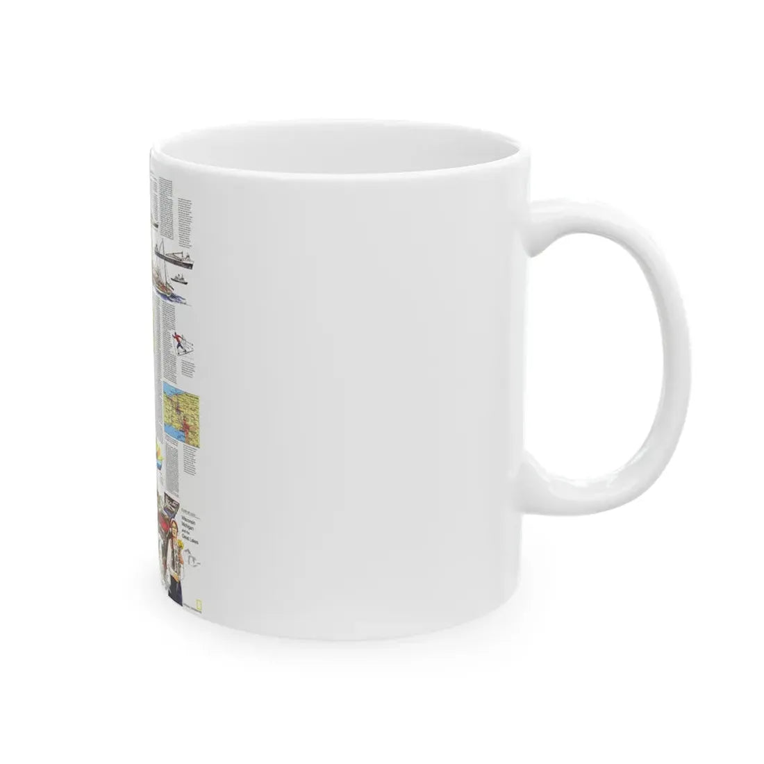 USA - Wisconsin, Michigan ,Great Lakes 2 (1973) (Map) White Coffee Mug - Go Mug Yourself