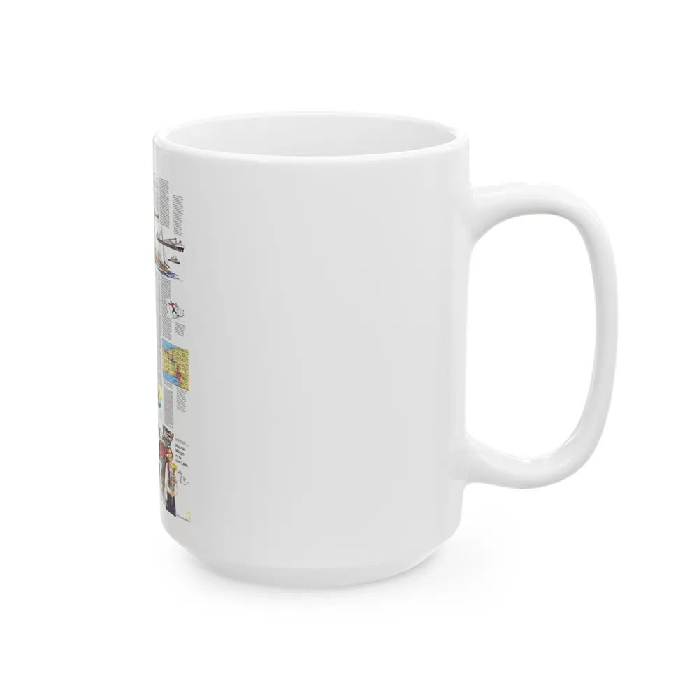 USA - Wisconsin, Michigan ,Great Lakes 2 (1973) (Map) White Coffee Mug-Go Mug Yourself