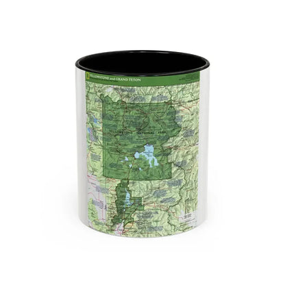 USA - Yellowstone and Grand Teton 1 1989) (Map) Accent Coffee Mug 11oz Black - Go Mug Yourself