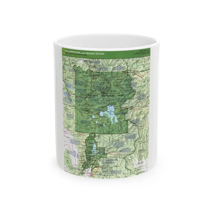 USA - Yellowstone and Grand Teton 1 1989) (Map) White Coffee Mug 11oz - Go Mug Yourself