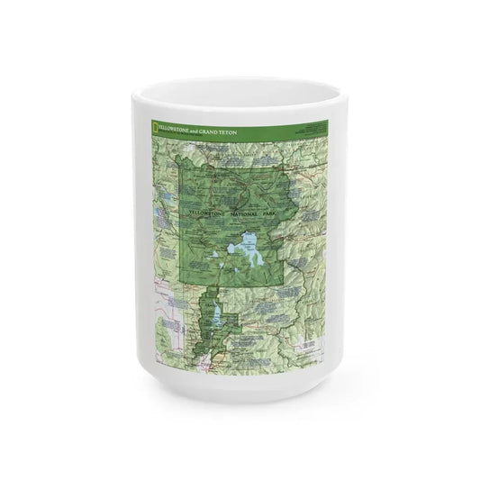 USA - Yellowstone and Grand Teton 1 1989) (Map) White Coffee Mug 15oz - Go Mug Yourself