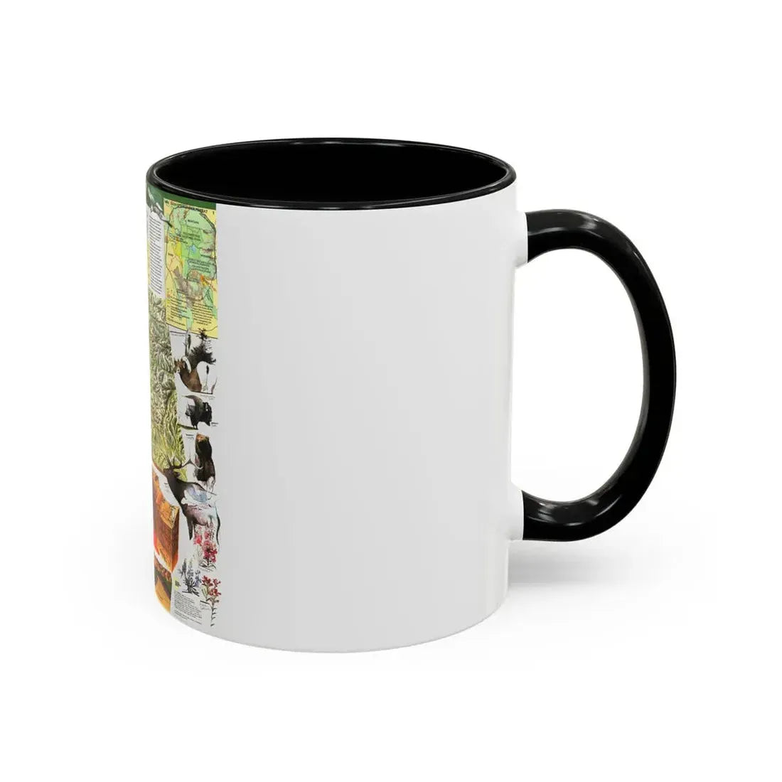 USA - Yellowstone and Grand Teton 2 (1989) (Map) Accent Coffee Mug - Go Mug Yourself