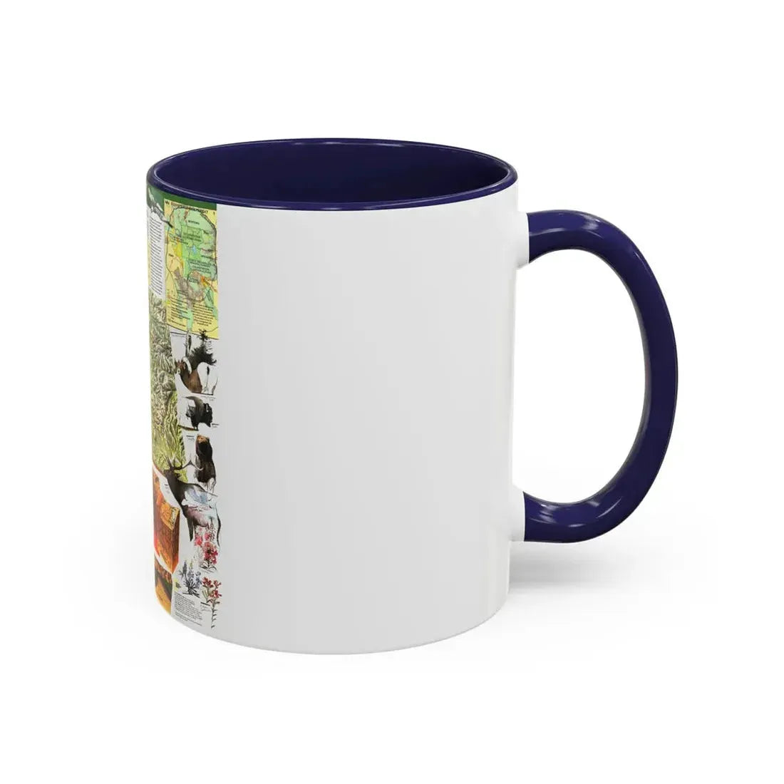 USA - Yellowstone and Grand Teton 2 (1989) (Map) Accent Coffee Mug - Go Mug Yourself