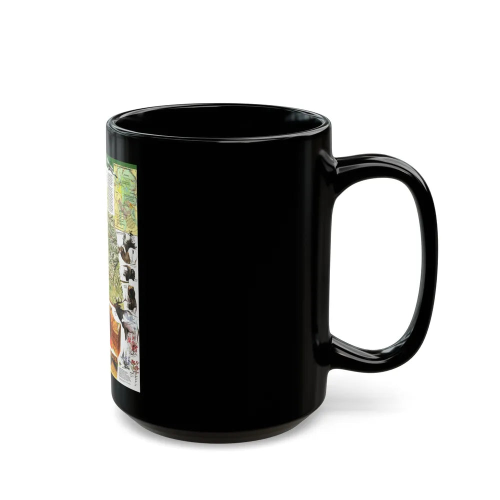 USA - Yellowstone and Grand Teton 2 (1989) (Map) Black Coffee Mug-Go Mug Yourself