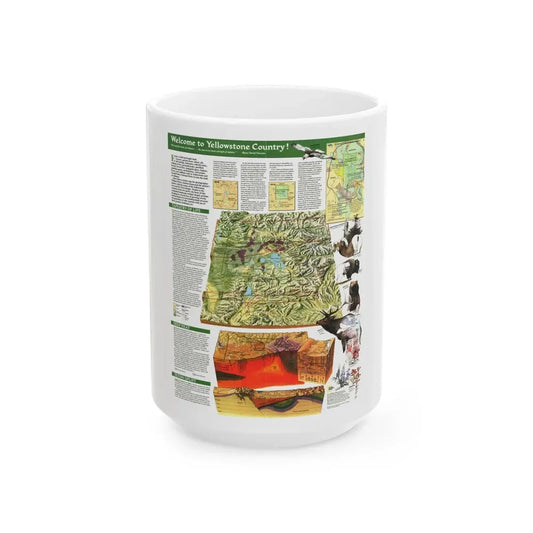 USA - Yellowstone and Grand Teton 2 (1989) (Map) White Coffee Mug 15oz - Go Mug Yourself