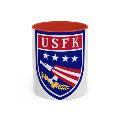 USAE United States Forces Korea (U.S. Army) Accent Coffee Mug 11oz Red - Go Mug Yourself