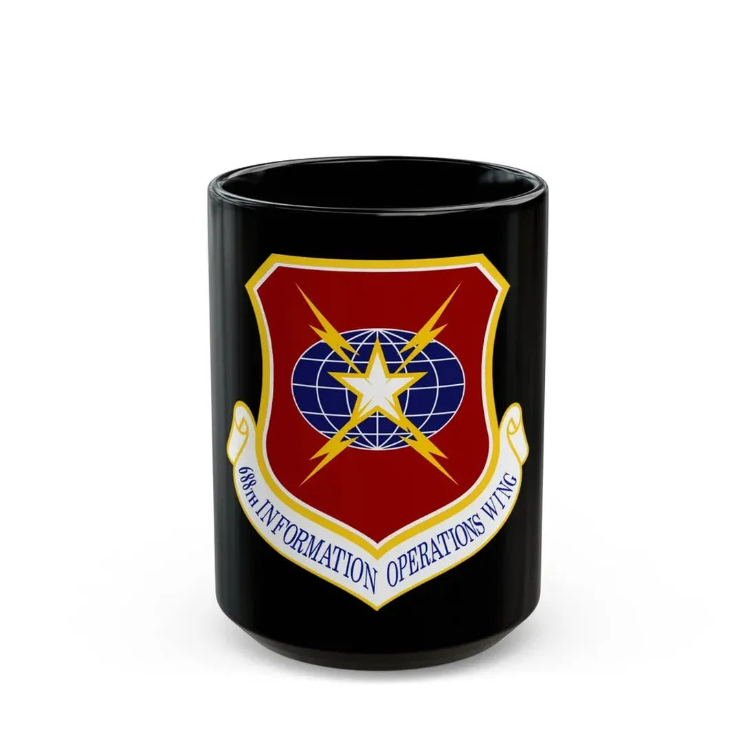 USAF 688th Information Operations Wing (U.S. Air Force) Black Coffee Mug 15oz - Go Mug Yourself