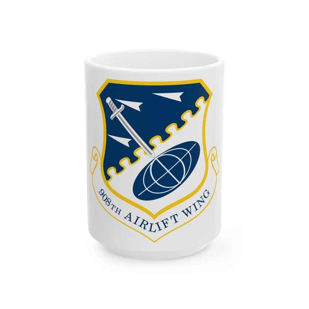 USAF 908th Airlift Wing (U.S. Air Force) White Coffee Mug-15oz-Go Mug Yourself