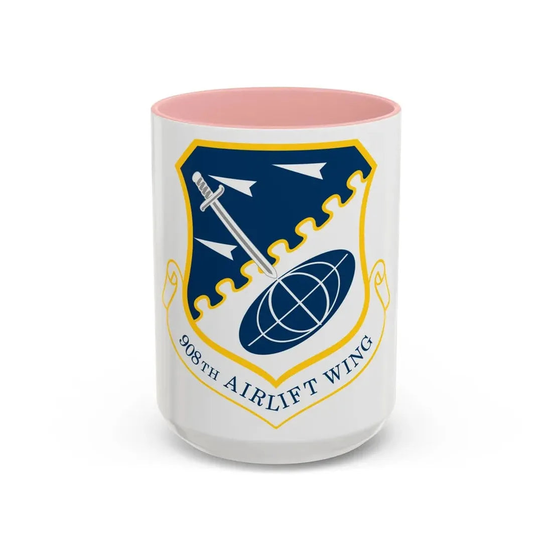 USAF 908th Airlift Wing (U.S. Air Force) Accent Coffee Mug 15oz Pink - Go Mug Yourself