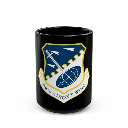 USAF 908th Airlift Wing (U.S. Air Force) Black Coffee Mug 15oz - Go Mug Yourself