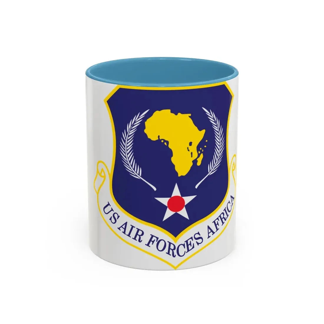 USAF Africa (U.S. Air Force) Accent Coffee Mug 11oz Light Blue - Go Mug Yourself