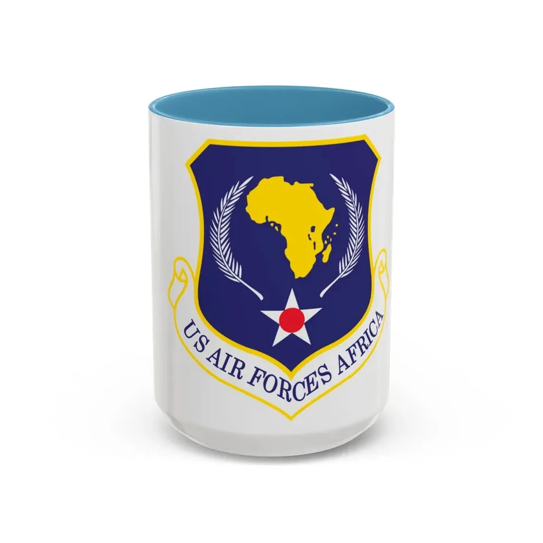USAF Africa (U.S. Air Force) Accent Coffee Mug 15oz Light Blue - Go Mug Yourself