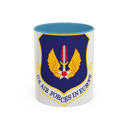 USAF in Europe (U.S. Air Force) Accent Coffee Mug 11oz Light Blue - Go Mug Yourself