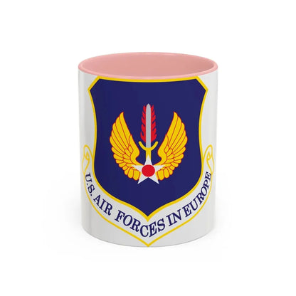 USAF in Europe (U.S. Air Force) Accent Coffee Mug 11oz Pink - Go Mug Yourself