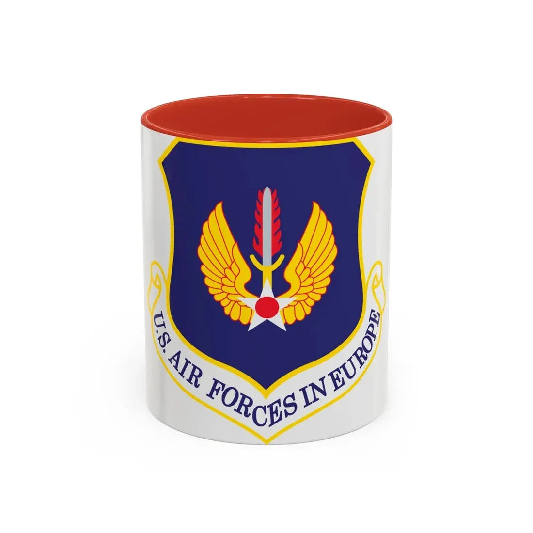 USAF in Europe (U.S. Air Force) Accent Coffee Mug 11oz Red - Go Mug Yourself