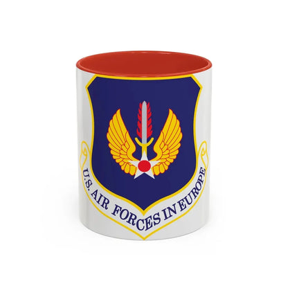 USAF in Europe (U.S. Air Force) Accent Coffee Mug 11oz Red - Go Mug Yourself