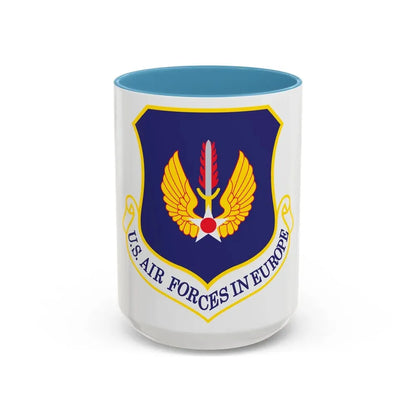 USAF in Europe (U.S. Air Force) Accent Coffee Mug 15oz Light Blue - Go Mug Yourself