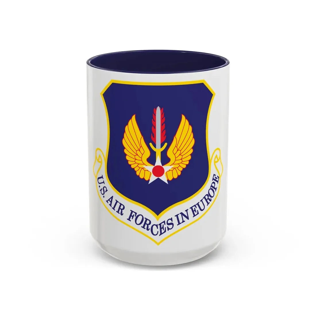 USAF in Europe (U.S. Air Force) Accent Coffee Mug 15oz Navy - Go Mug Yourself
