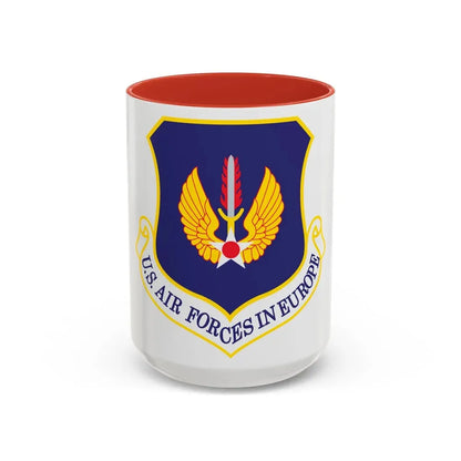 USAF in Europe (U.S. Air Force) Accent Coffee Mug 15oz Red - Go Mug Yourself