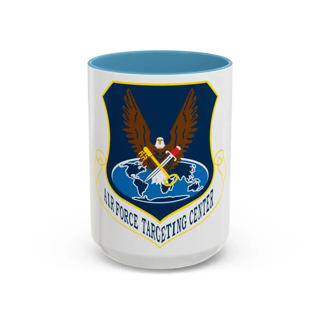USAF Targeting Center Eagles (U.S. Air Force) Accent Coffee Mug 15oz Light Blue - Go Mug Yourself