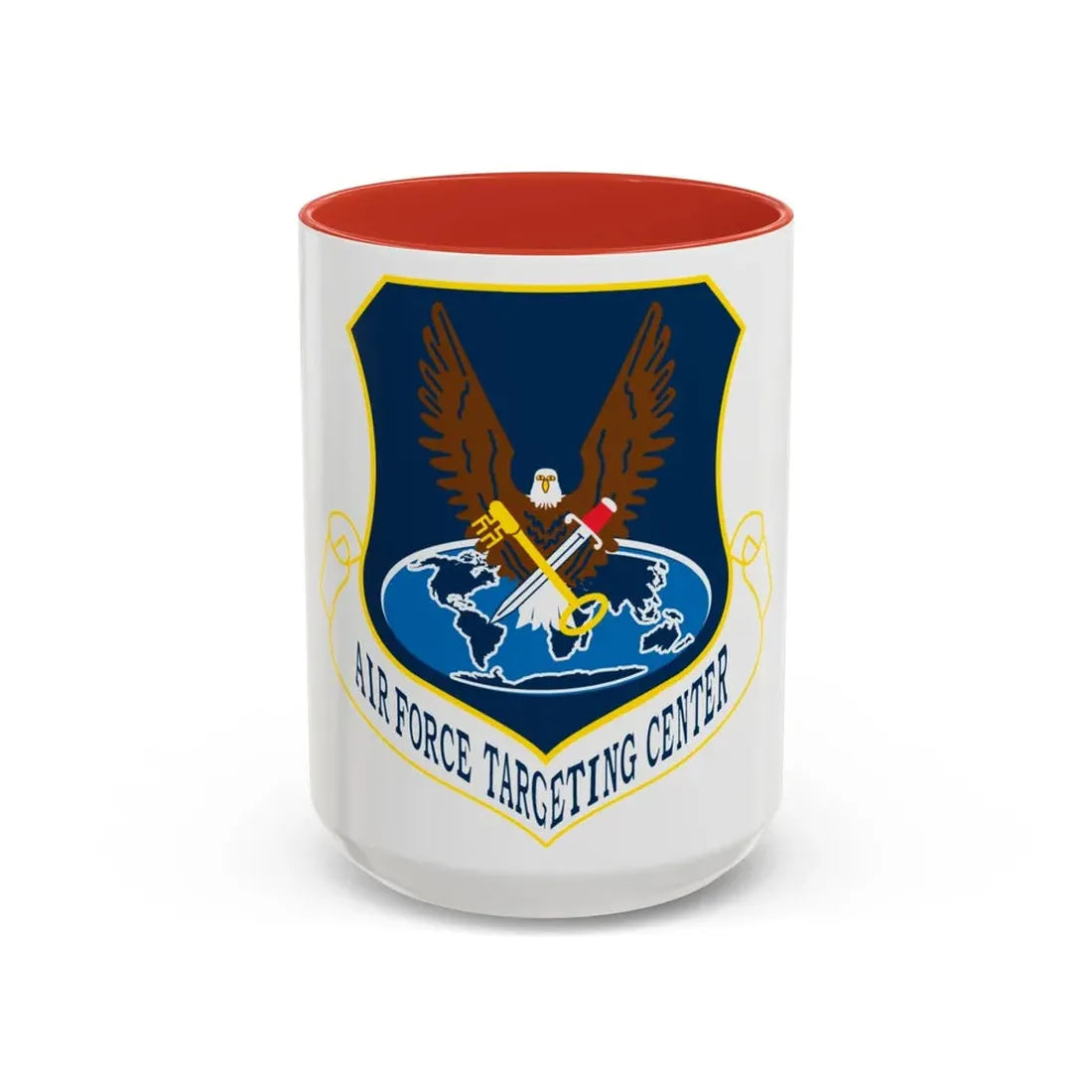 USAF Targeting Center Eagles (U.S. Air Force) Accent Coffee Mug 15oz Red - Go Mug Yourself