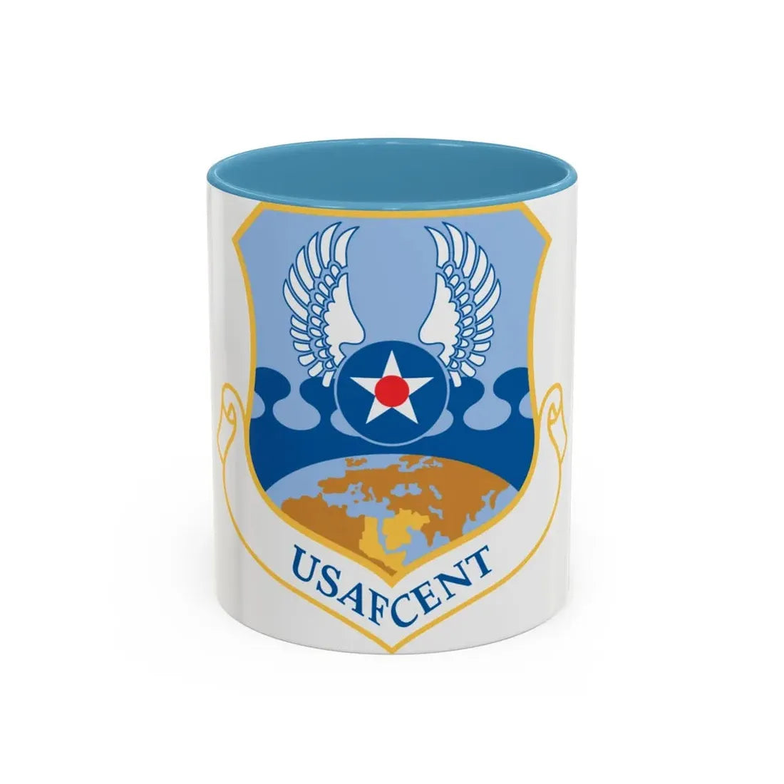 USAFCENT (U.S. Air Force) Accent Coffee Mug 11oz Light Blue - Go Mug Yourself