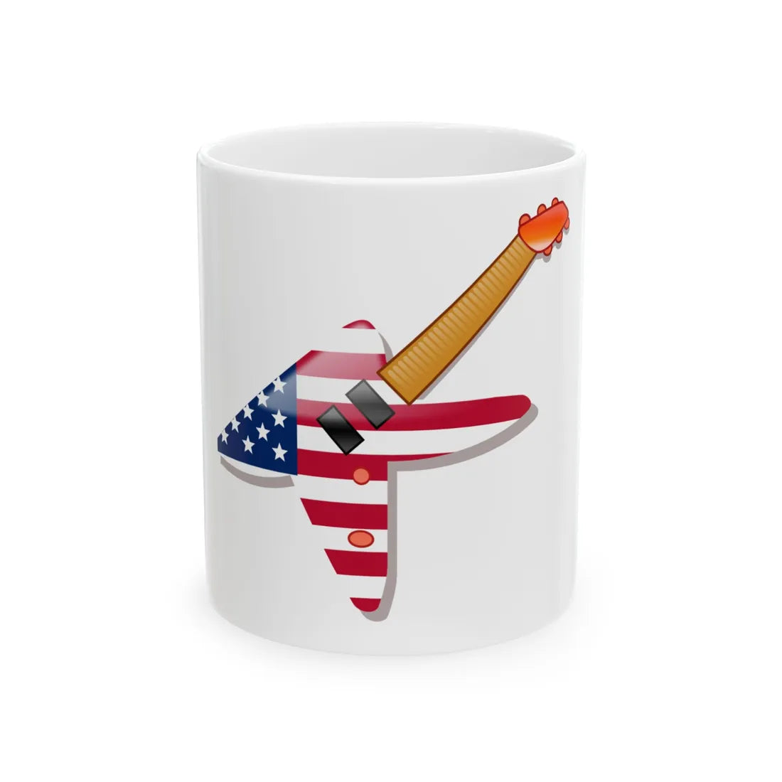 USAGuitarIcon (United States) White Coffee Mug 11oz - Go Mug Yourself