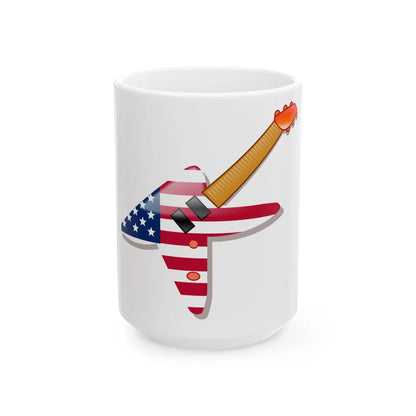 USAGuitarIcon (United States) White Coffee Mug 15oz - Go Mug Yourself