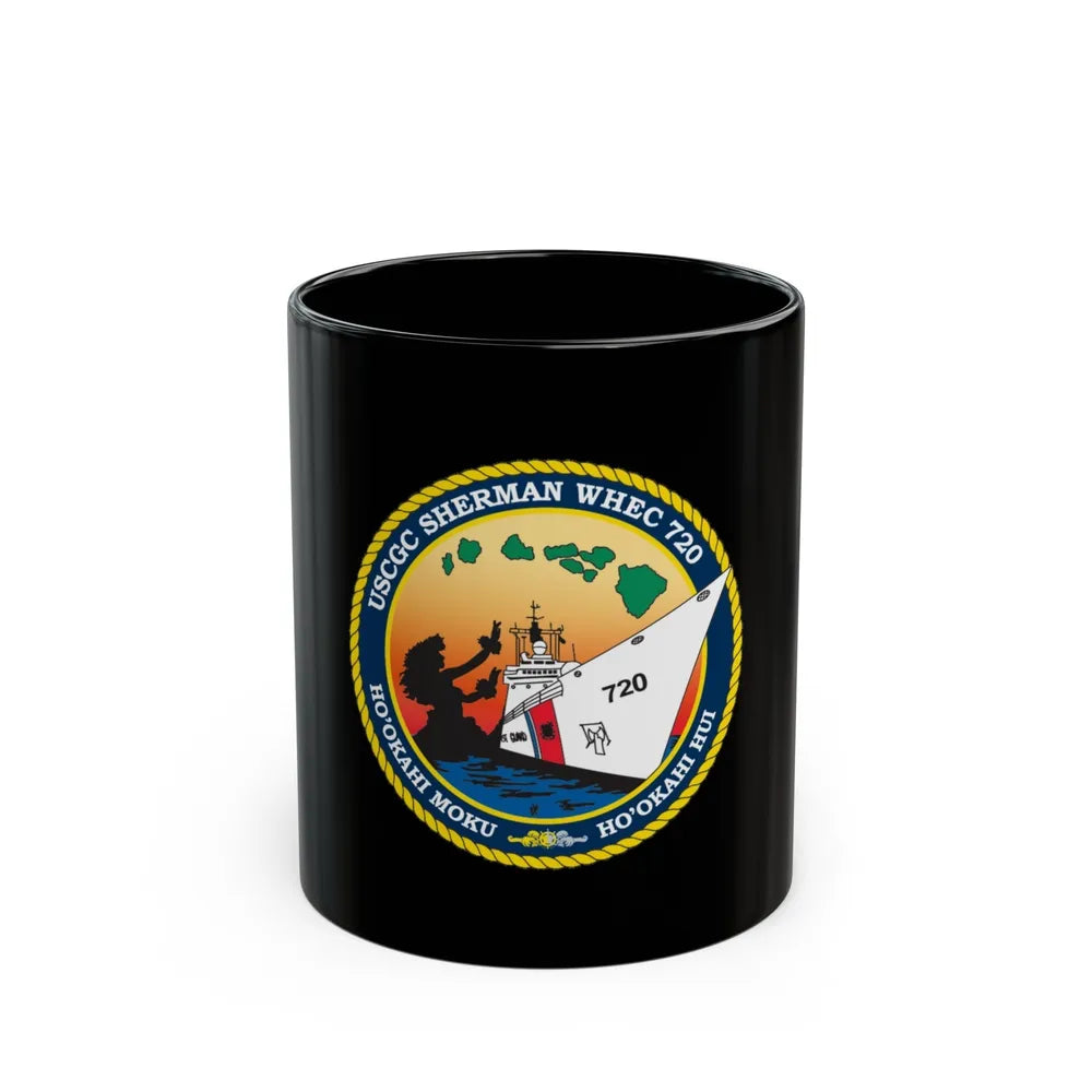 USCCG Sherman (U.S. Coast Guard) Black Coffee Mug-11oz-Go Mug Yourself