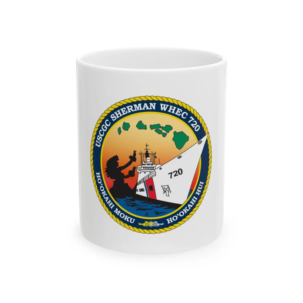 USCCG Sherman (U.S. Coast Guard) White Coffee Mug-11oz-Go Mug Yourself