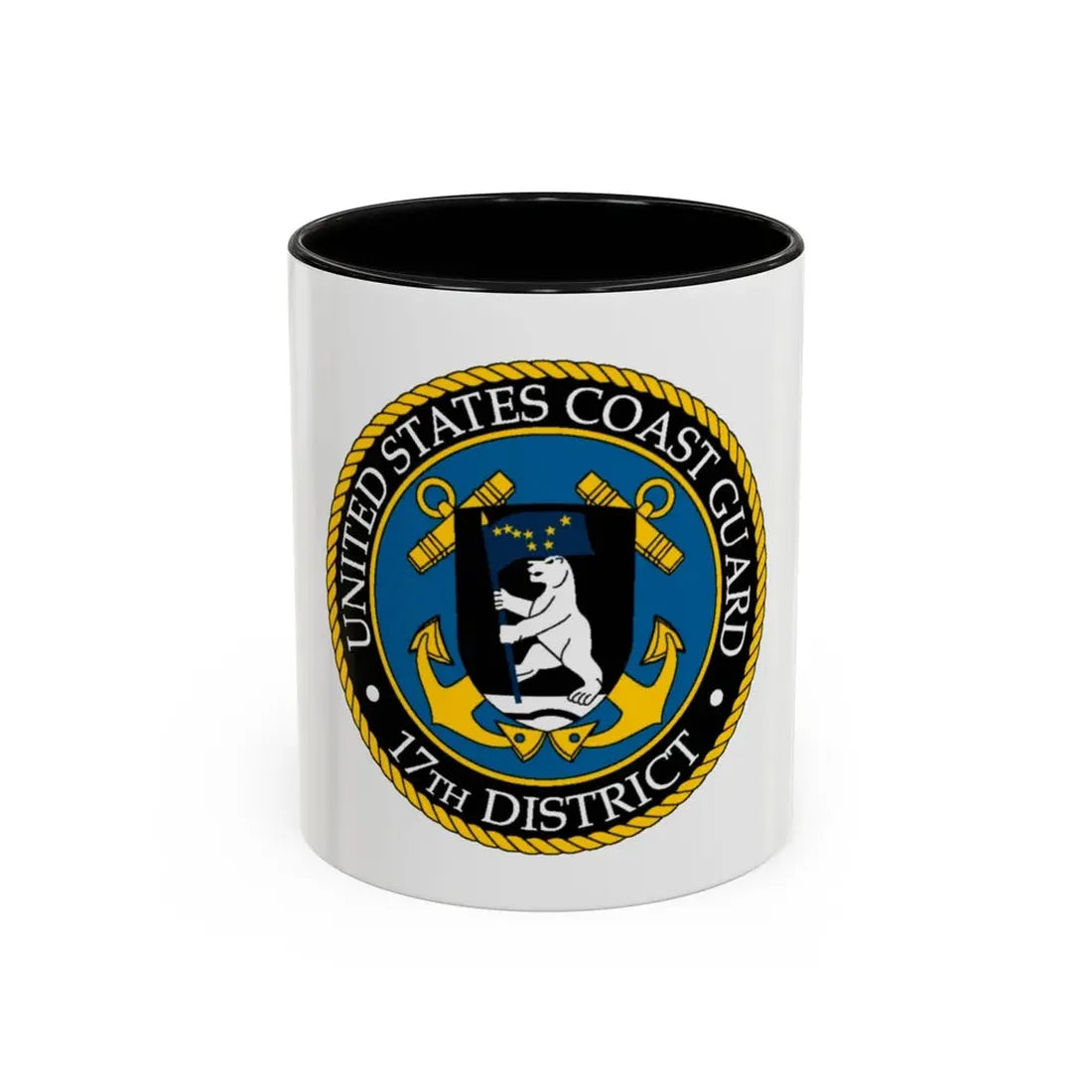 USCG 17th District (U.S. Coast Guard) Accent Coffee Mug 11oz Black - Go Mug Yourself