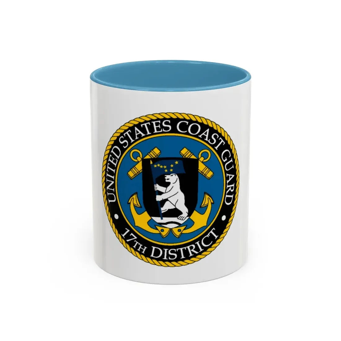 USCG 17th District (U.S. Coast Guard) Accent Coffee Mug 11oz Light Blue - Go Mug Yourself