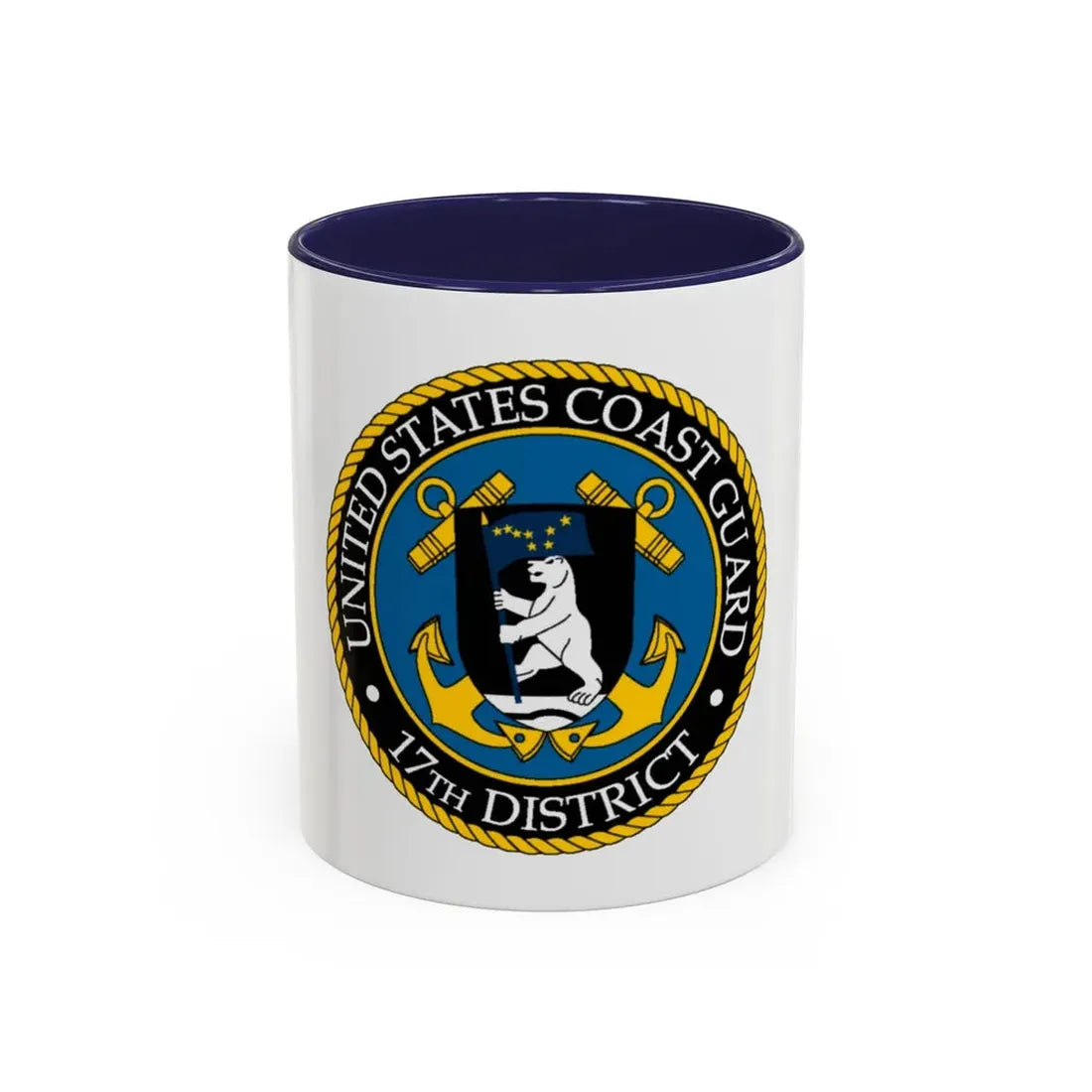 USCG 17th District (U.S. Coast Guard) Accent Coffee Mug 11oz Navy - Go Mug Yourself