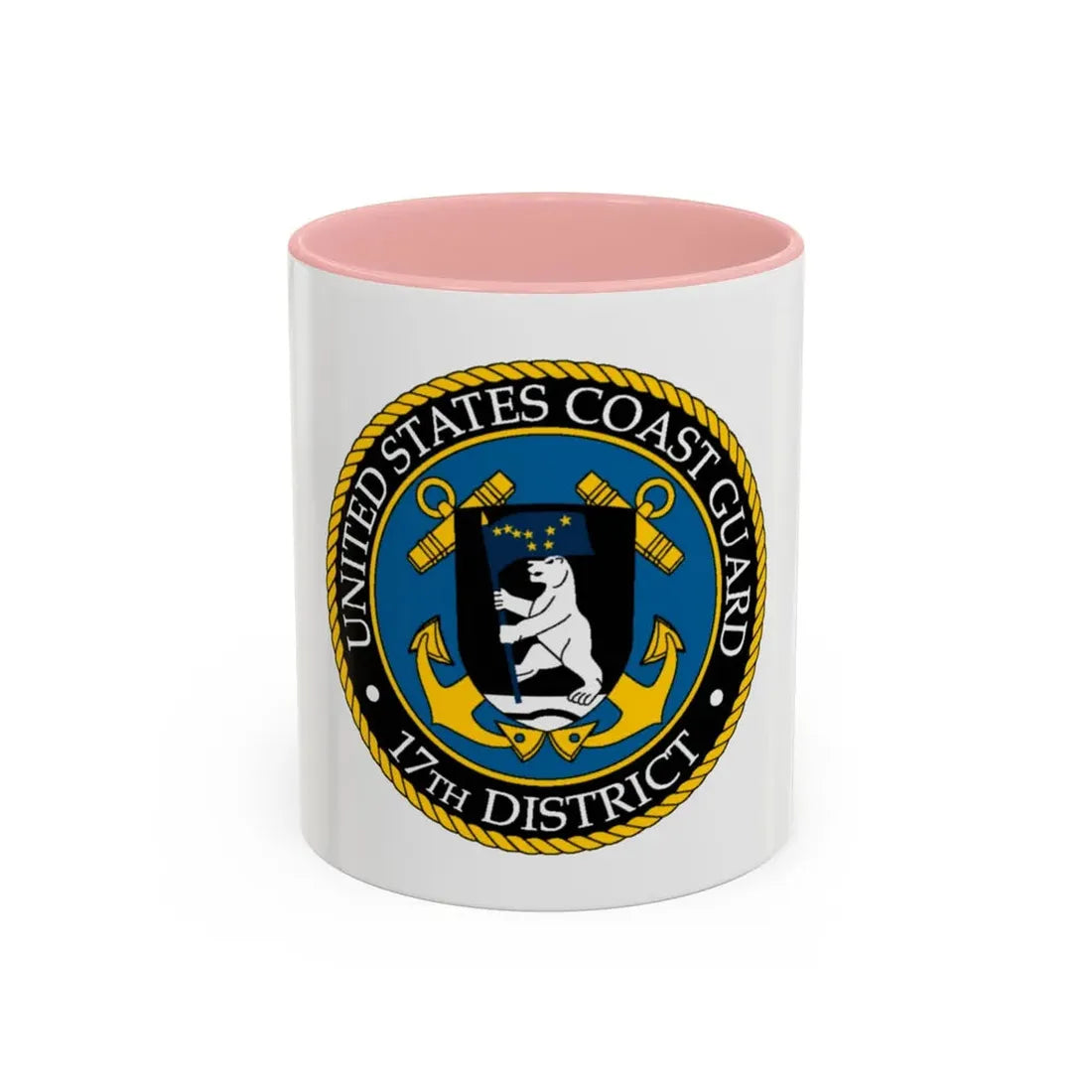 USCG 17th District (U.S. Coast Guard) Accent Coffee Mug 11oz Pink - Go Mug Yourself