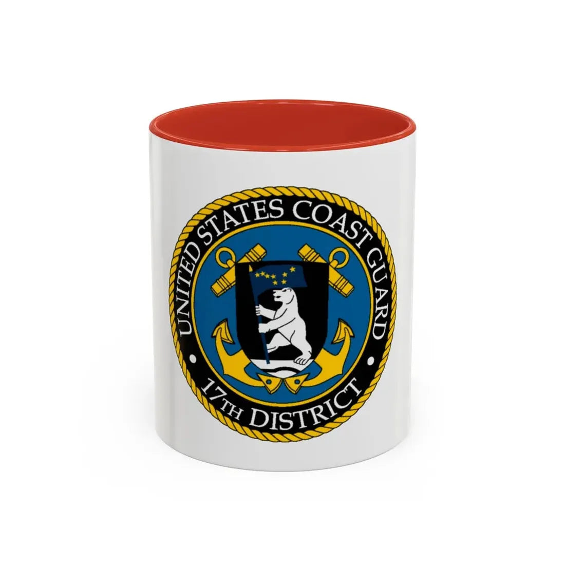 USCG 17th District (U.S. Coast Guard) Accent Coffee Mug 11oz Red - Go Mug Yourself