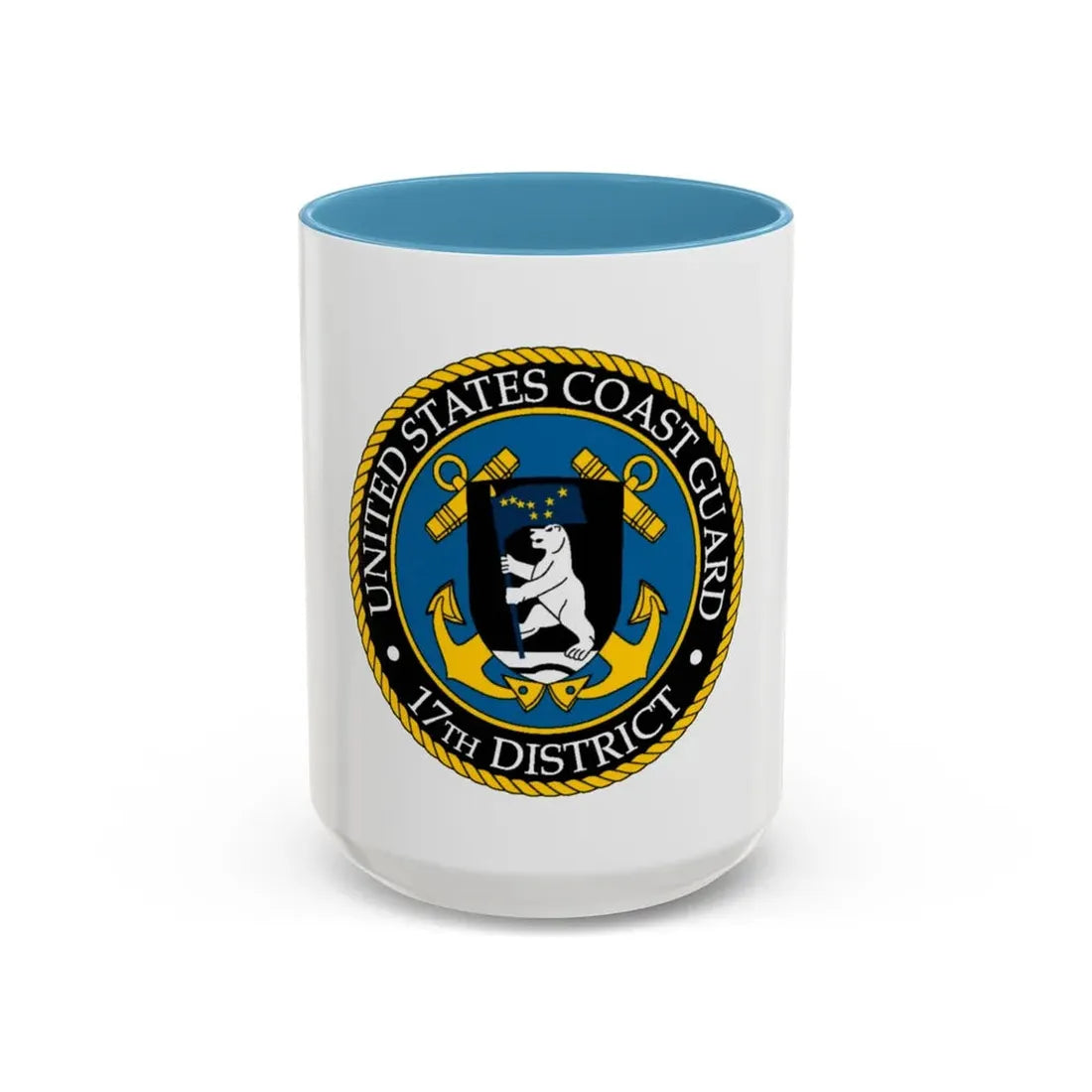 USCG 17th District (U.S. Coast Guard) Accent Coffee Mug 15oz Light Blue - Go Mug Yourself
