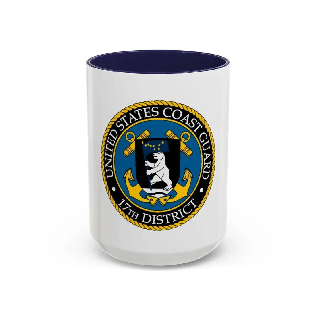 USCG 17th District (U.S. Coast Guard) Accent Coffee Mug 15oz Navy - Go Mug Yourself