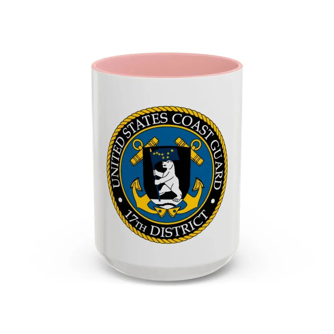 USCG 17th District (U.S. Coast Guard) Accent Coffee Mug 15oz Pink - Go Mug Yourself