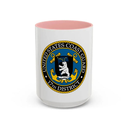USCG 17th District (U.S. Coast Guard) Accent Coffee Mug 15oz Pink - Go Mug Yourself