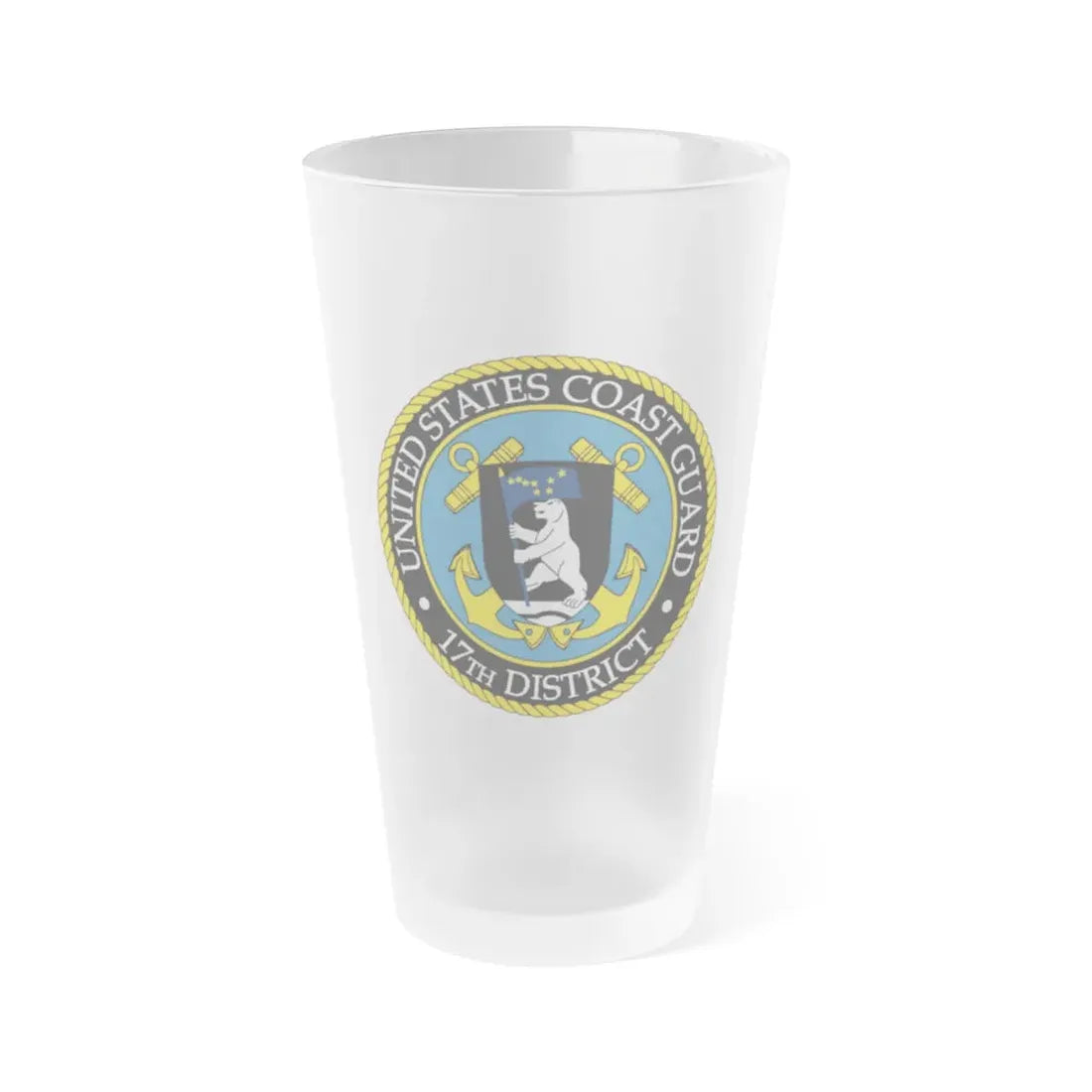 USCG 17th District (U.S. Coast Guard) Frosted Pint Glass 16oz Default Title - Go Mug Yourself