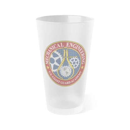 USCG Acad Mech Engineering (U.S. Coast Guard) Frosted Pint Glass 16oz-Go Mug Yourself