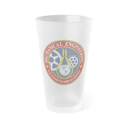 USCG Acad Mech Engineering (U.S. Coast Guard) Frosted Pint Glass 16oz-Go Mug Yourself