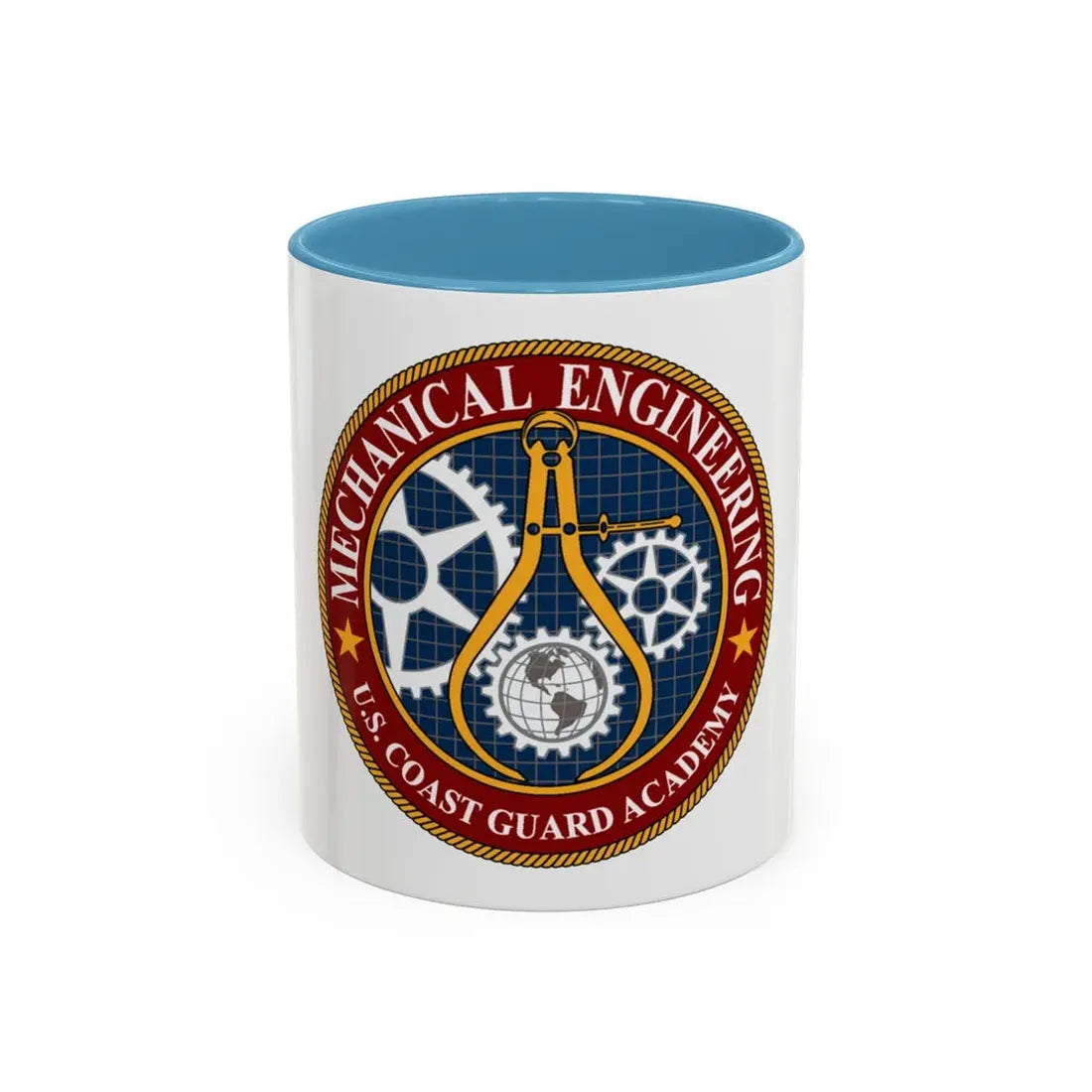 USCG Acad Mech Engineering (U.S. Coast Guard) Accent Coffee Mug 11oz Light Blue - Go Mug Yourself